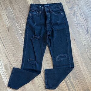 Aeropostale Distressed Black Jeans for women